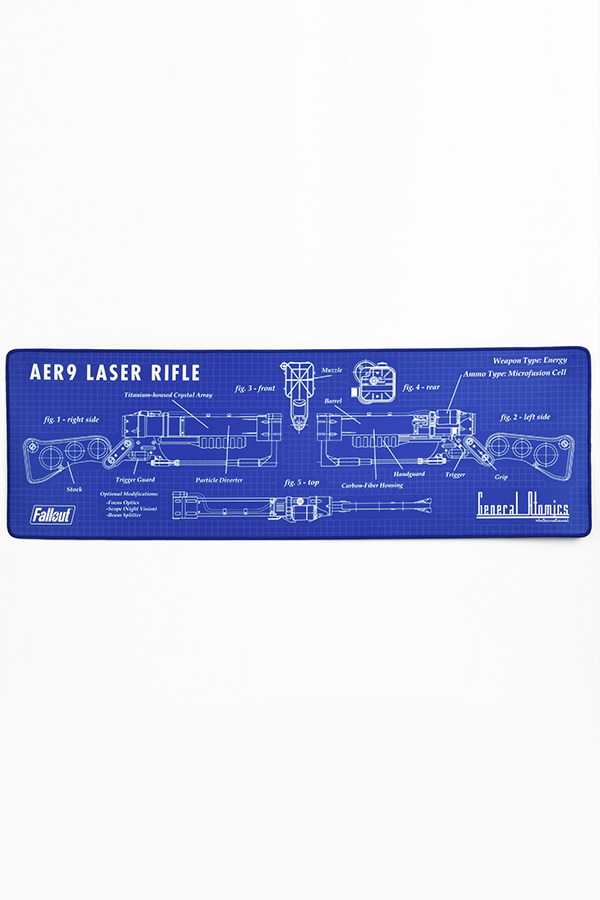 Fallout Laser Rifle Schematics Oversized Mouse Pad - Image 11